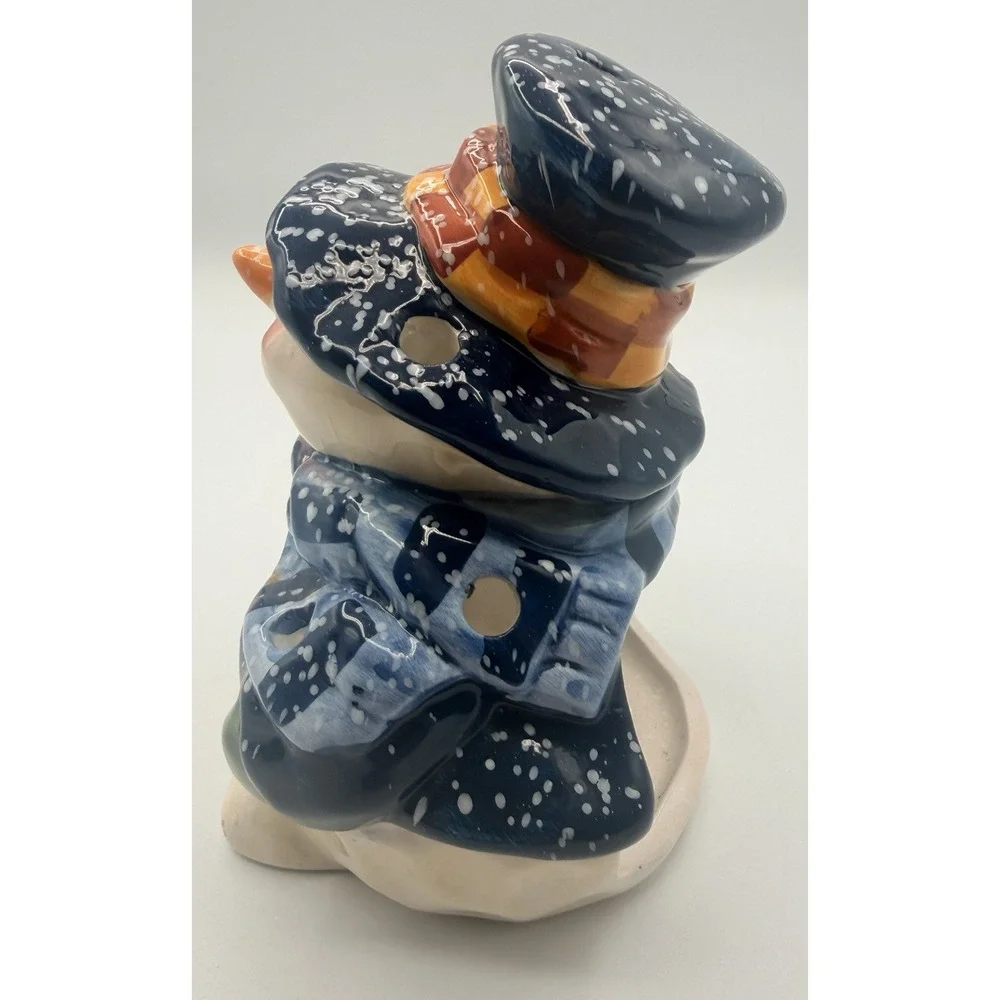 Porcelain Santa Claus Figurine Tea Light Candle Holder Christmas Holiday 9.5